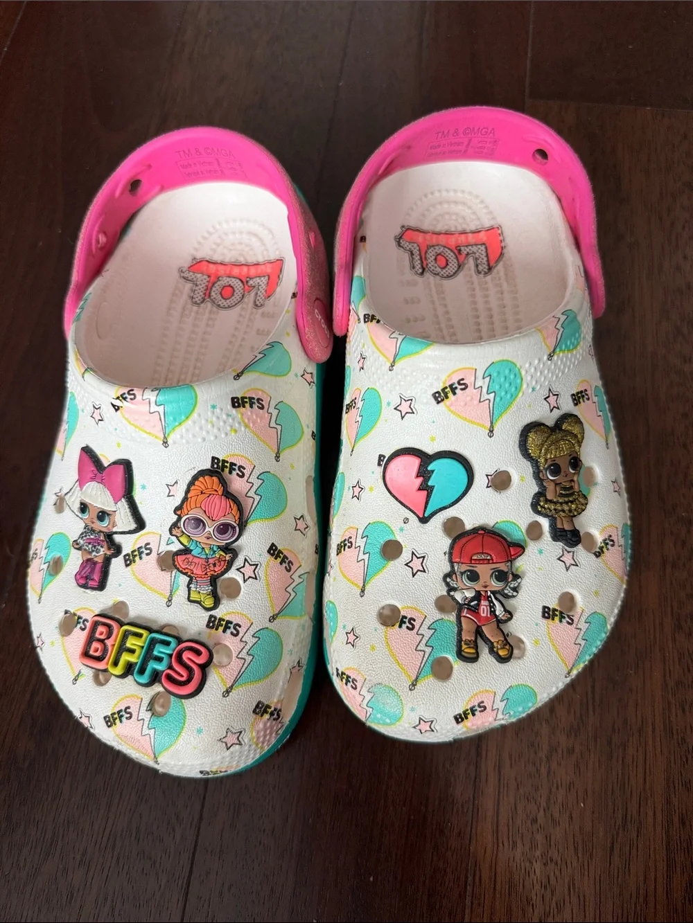 CROCS LOL Surprise BFFs White & Pink Clog Shoes